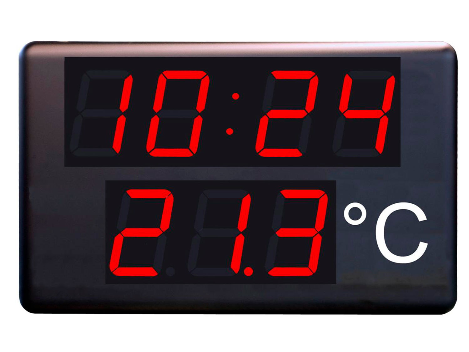 Víspera de Todos los Santos Brillar pueblo Clock-Thermometer DC22SRT - DITELTEC.COM