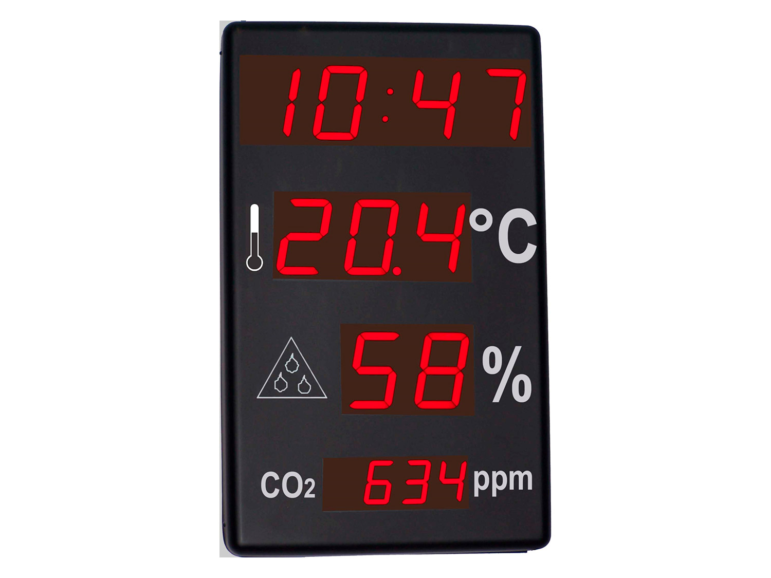 raíz Variedad Estribillo Clock-Thermometer-Hygrometer-CO2 DC41SRTHO - DITELTEC.COM