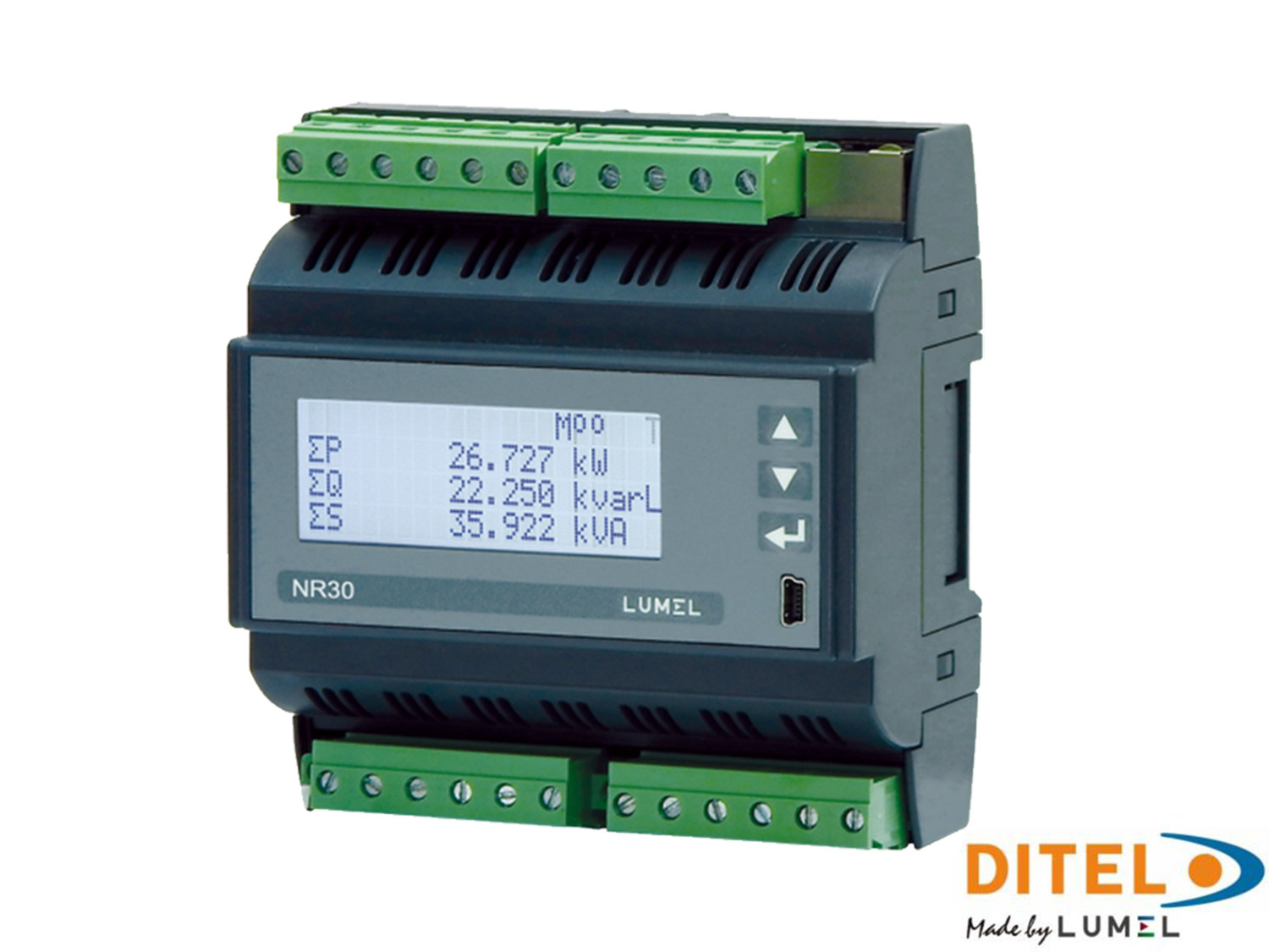De Mevrouw Interactie DIN Rail mounted 3-phase power network meter NR30 - DITELTEC.COM